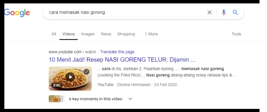 Contoh Gambar hasil Video Carousel