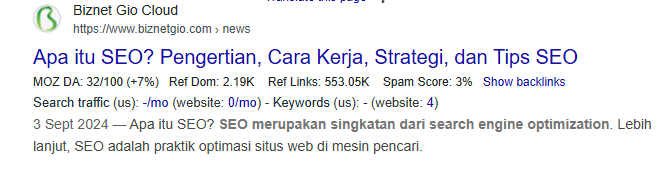 gambar meta description query SEO adalah